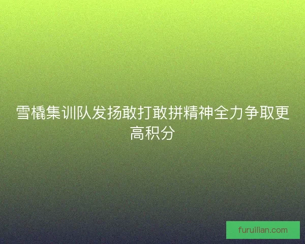 雪橇集训队发扬敢打敢拼精神全力争取更高积分 雪橇集训队发扬敢打敢拼精神全力争取更高积分